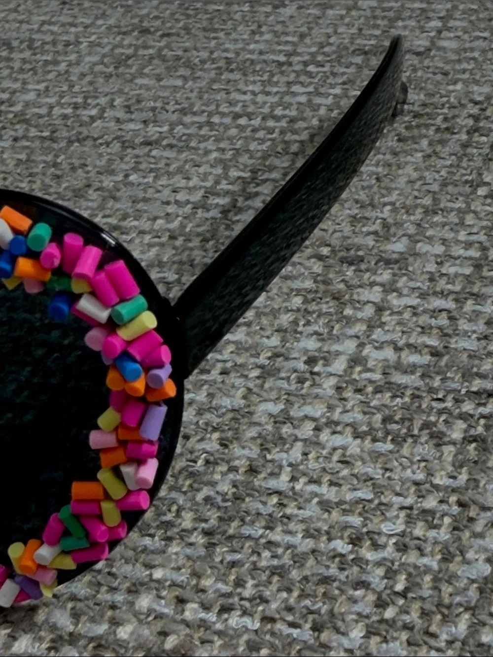 Heart Sunglasses with Multicolor Sprinkles - Black Lenses Stylish